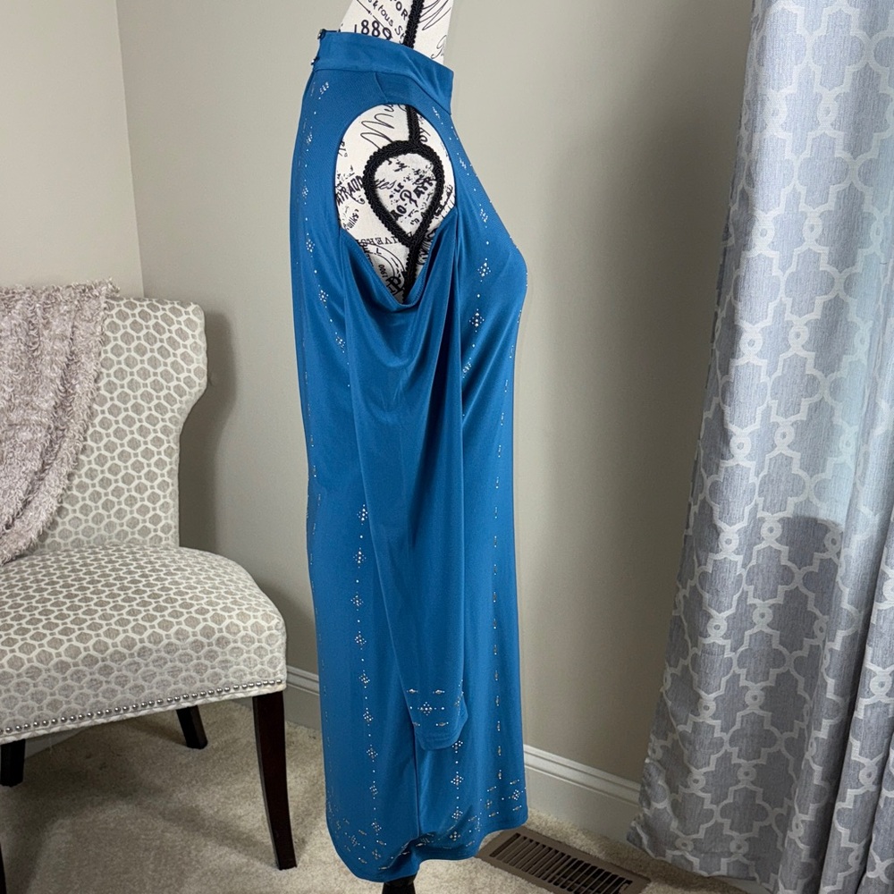 White House Black Market Elegant Blue Women's Dress - Picture 5 of 8